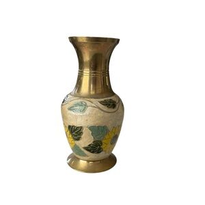 Brass and Ceramic Floral Vase